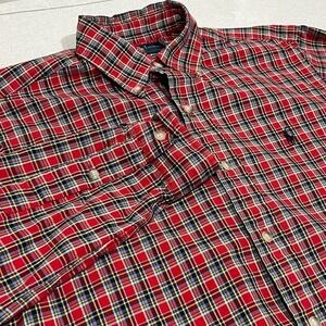 Ralph Lauren Classic Fit Plaid Button Down‎ Shirt Men's Size S Red Black Yellow